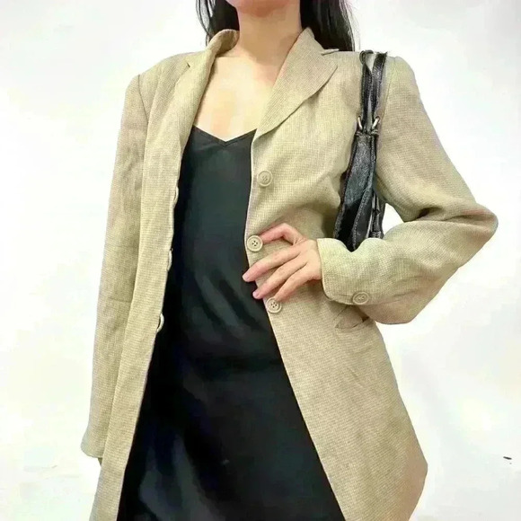 90s hounds tooth vintage blouse - Picture 6 of 8